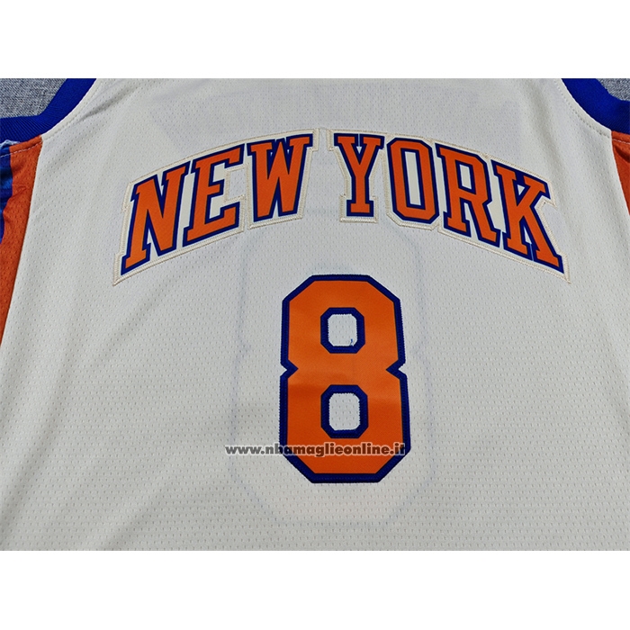 Maglia New York Knicks Og Anunoby No 8 Citta 2025-26 Crema
